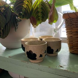 Vintage Small Flower Cups Boho Home Decor